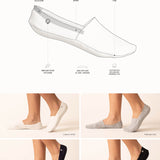 No Show Socks for Unisex 3 Pack - Melange Grey